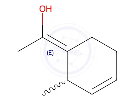 Chemical structure of Ethanol, 1-(2-methyl-3-cyclohexen-1-ylidene)-, (E)-(9CI)
