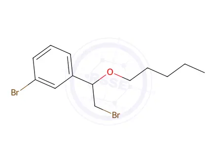 Chemical structure of 1-Bromo-3-(2-bromo-1-(pentyloxy)ethyl)benzene
