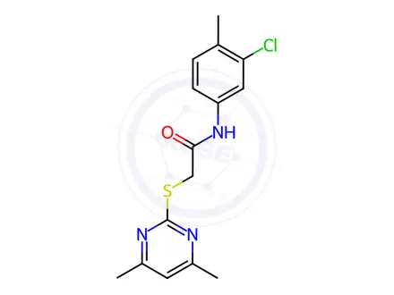 Chemical structure of N-(3-chloro-4-methylphenyl)-2-((4,6-dimethylpyrimidin-2-yl)thio)acetamide
