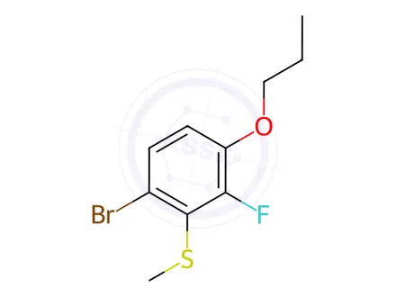 Chemical structure of Benzene, 1-bromo-3-fluoro-2-(methylthio)-4-propoxy-