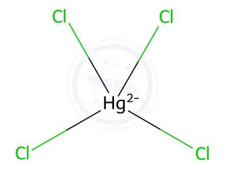 Chemical structure of diammonium tetrachloromercurate