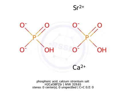Chemical structure of phosphoric acid, calcium strontium salt
