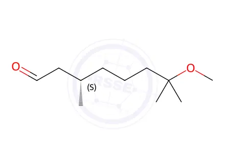 Chemical structure of Octanal, 7-methoxy-3,7-dimethyl-, (S)-