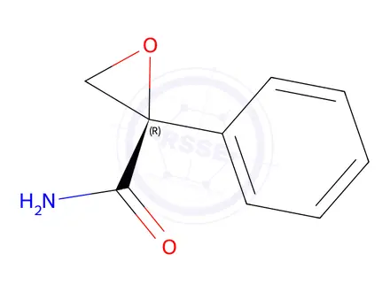 Chemical structure of Oxiranecarboxamide, 2-phenyl-, (2R)-(9CI)