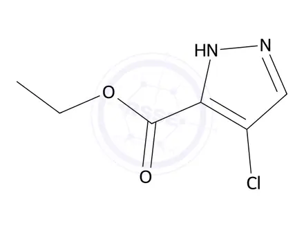 Chemical structure of ethyl 4-chloro-1H-pyrazole-5-carboxylate