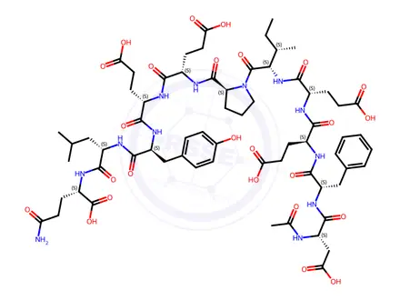 Chemical structure of AC-ASP-PHE-GLU-GLU-ILE-PRO-GLU-GLU-TYR-LEU-GLN-OH