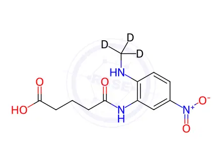 Chemical structure of Glutaric Acid-2-methylamino-5-nitromonoanilide-d3