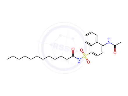 Chemical structure of N-[[4-(Acetylamino)-1-naphthalenyl]sulfonyl]dodecanamide