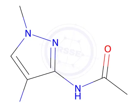 Chemical structure of Acetamide, N-(1-methyl-4-nitro-1H-pyrazol-3-yl)-