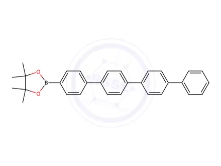 Chemical structure of 2-([1,1':4',1'':4'',1'''-Quaterphenyl]-4-yl)-4,4,5,5-tetramethyl-1,3,2-dioxaborolane