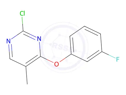 Chemical structure of 2-Chloro-4-(3-fluorophenoxy)-5-methylpyrimidine