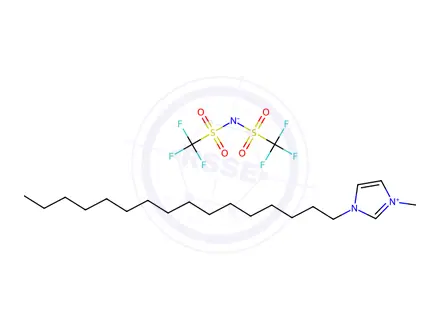 Chemical structure of 3-Hexadecyl-1-methyl-1H-imidazolium 1,1,1-Trifluoro-N-[(trifluoromethyl)sulfonyl]methanesulfonamide