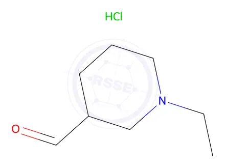 Chemical structure of 1-Ethylpiperidine-3-carbaldehyde hydrochloride