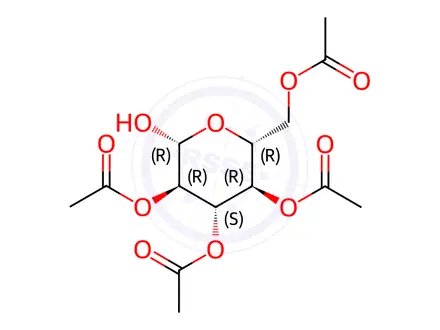 Chemical structure of 2,3,4,6-Tetra-O-acetyl-D-glucopyranose