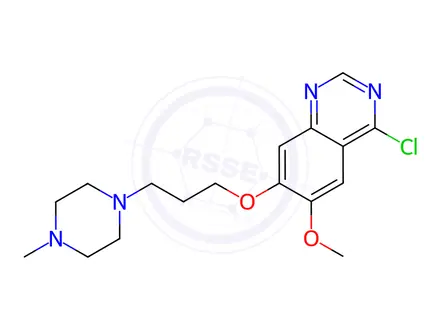 Chemical structure of Quinazoline, 4-chloro-6-methoxy-7-[3-(4-methyl-1-piperazinyl)propoxy]-