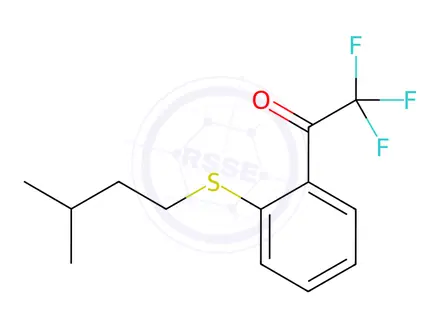 Chemical structure of 2,2,2-Trifluoro-1-(2-(isopentylthio)phenyl)ethan-1-one
