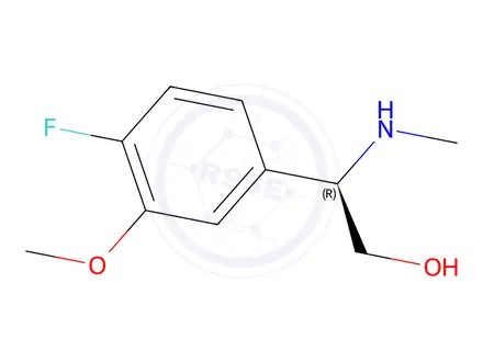 Chemical structure of (R)-2-(4-fluoro-3-methoxyphenyl)-2-(methylamino)ethan-1-ol