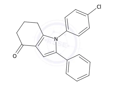Chemical structure of 1-(4-Chlorophenyl)-2-phenyl-1,5,6,7-tetrahydro-4H-indol-4-one