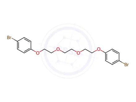 Chemical structure of Benzene, 1,1'-[1,2-ethanediylbis(oxy-2,1-ethanediyloxy)]bis[4-bromo-(9CI)