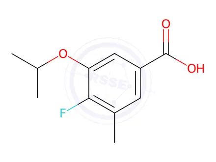 Chemical structure of 4-Fluoro-3-isopropoxy-5-methylbenzoic acid