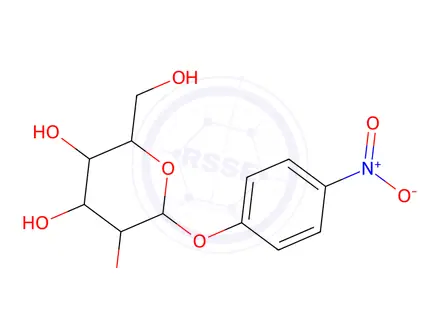 Chemical structure of 2-(Hydroxymethyl)-6-(4-nitrophenoxy)tetrahydro-2H-pyran-3,4,5-triol