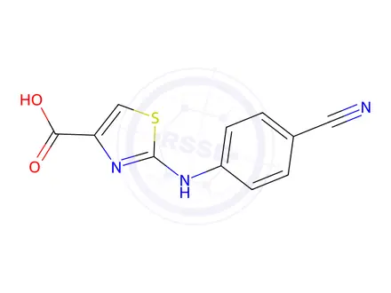 Chemical structure of 2-((4-Cyanophenyl)amino)thiazole-4-carboxylic acid