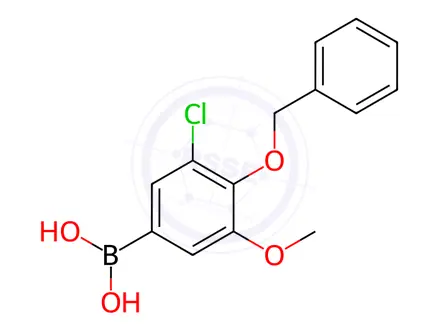 Chemical structure of (4-(Benzyloxy)-3-chloro-5-methoxyphenyl)boronic acid