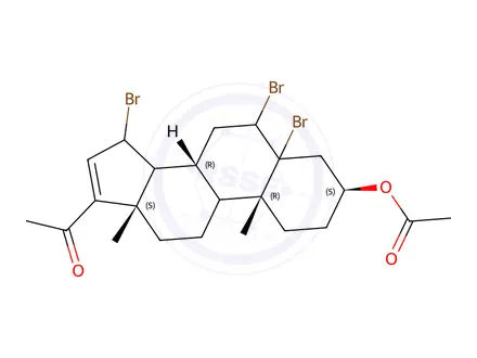 Chemical structure of 5,6-Tribromo-3β-hydroxy-16-pregnen-20-one Acetate