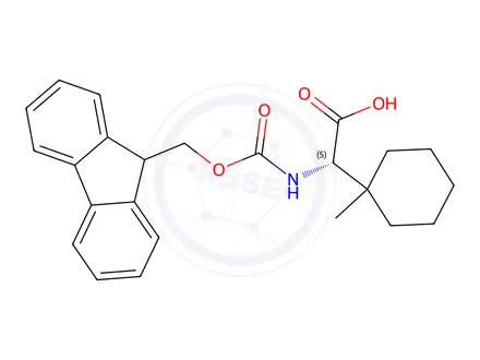 Chemical structure of (S)-2-((((9H-Fluoren-9-yl)methoxy)carbonyl)amino)-2-(1-methylcyclohexyl)acetic acid