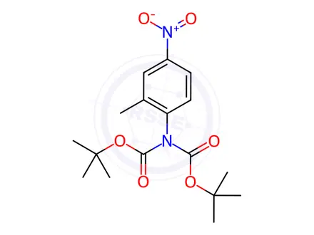 Chemical structure of Imidodicarbonic acid, 2-(2-methyl-4-nitrophenyl)-, 1,3-bis(1,1-dimethylethyl) ester