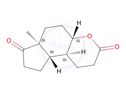 Chemical structure of (4aS,6aS,9aS,9bS)-6a-methyldecahydrocyclopenta[f]chromene-3,7-dione