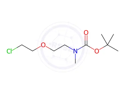 Chemical structure of Carbamic acid, N-[2-(2-chloroethoxy)ethyl]-N-methyl-, 1,1-dimethylethyl ester