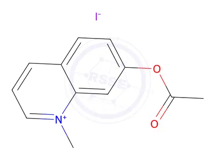 Chemical structure of 7-Acetoxy-1-Methylquinolinium Iodide (Amqi)