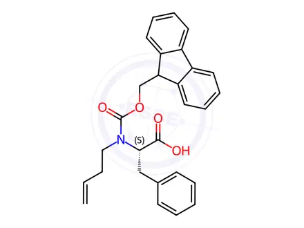 Chemical structure of N-(((9H-fluoren-9-yl)methoxy)carbonyl)-N-(but-3-en-1-yl)-L-phenylalanine