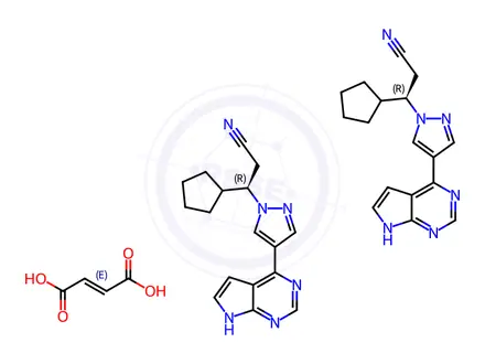 Chemical structure of Ruxolitinib Hemifumarate Reference Standard