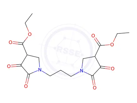 Chemical structure of Diethyl 1,1'-(propane-1,3-diyl)bis(4,5-dioxopyrrolidine-3-carboxylate)