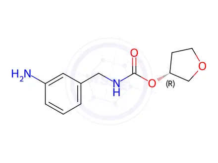 Chemical structure of (R)-Tetrahydrofuran-3-yl (3-aminobenzyl)carbamate