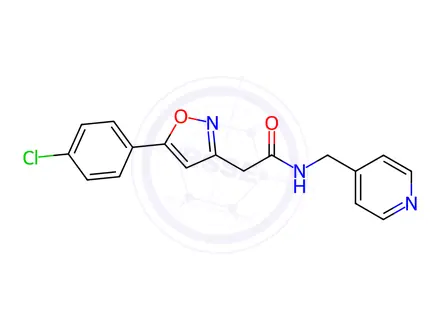 Chemical structure of 2-(5-(4-Chlorophenyl)isoxazol-3-yl)-N-(pyridin-4-ylmethyl)acetamide