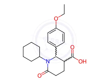 Chemical structure of 1-cyclohexyl-2-(4-ethoxyphenyl)-6-oxo-3-piperidinecarboxylic acid