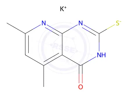 Chemical structure of Potassium 5,7-dimethyl-4-oxo-3,4-dihydropyrido-[2,3-d]pyrimidine-2-thiolate