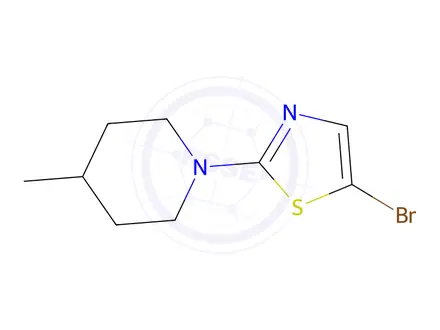 Chemical structure of 5-Bromo-2-(4-methylpiperidin-1-yl)thiazole