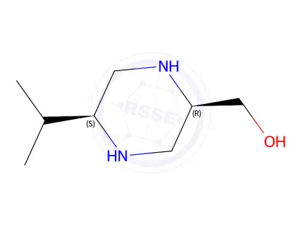 Chemical structure of 2-Piperazinemethanol,5-(1-methylethyl)-,(2R-cis)-(9CI)