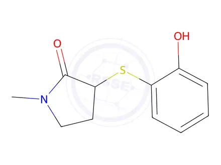 Chemical structure of 3-((2-Hydroxyphenyl)thio)-1-methylpyrrolidin-2-one