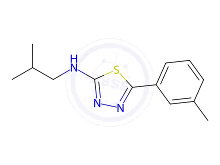 Chemical structure of N-Isobutyl-5-(m-tolyl)-1,3,4-thiadiazol-2-amine