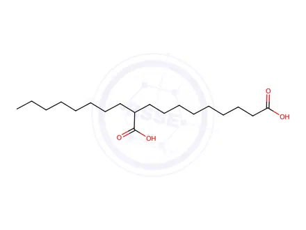 Chemical structure of 9(or 10)-carboxyoctadecanoic acid