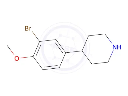 Chemical structure of 4-(3-Bromo-4-methoxyphenyl)piperidine