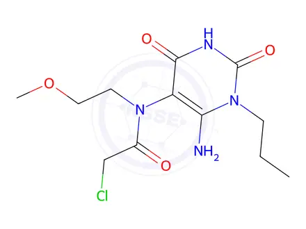 Chemical structure of n-(6-Amino-2,4-dioxo-1-propyl-1,2,3,4-tetrahydropyrimidin-5-yl)-2-chloro-n-(2-methoxyethyl)acetamide