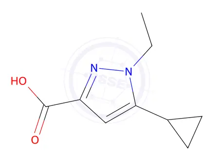 Chemical structure of 5-Cyclopropyl-1-ethyl-1H-pyrazole-3-carboxylic acid