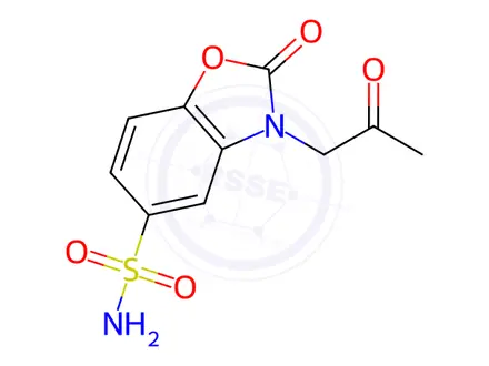 Chemical structure of 2-Oxo-3-(2-oxopropyl)-2,3-dihydrobenzo[d]oxazole-5-sulfonamide