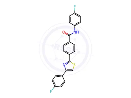 Chemical structure of N-(4-Fluorophenyl)-4-[4-(4-fluorophenyl)-1,3-thiazol-2-yl]benzamide